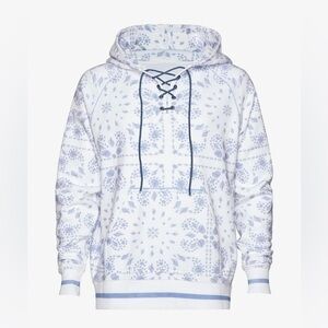 NWT SER.O.YA Foster White Bandana Shell Print Unisex Cotton Hoodie $295 size S
